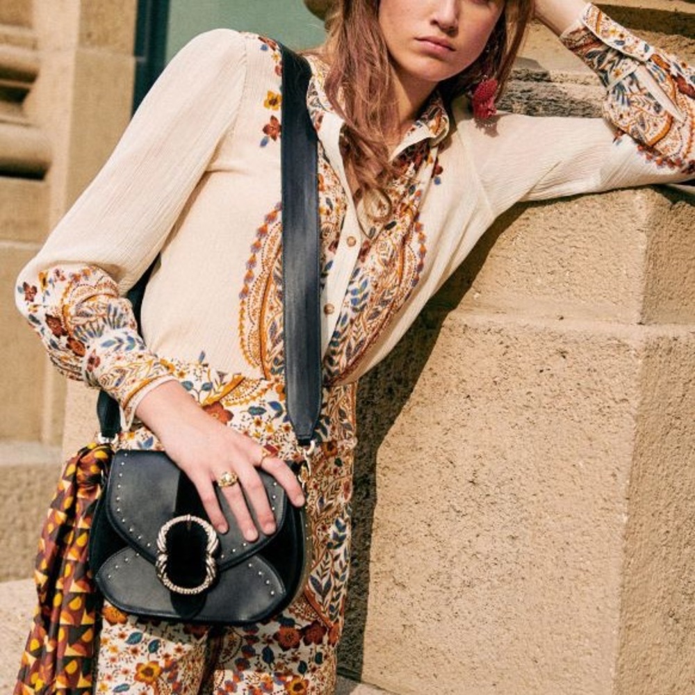 Sezane Claudio Western Bohemia Shirt, US 2, FR 34